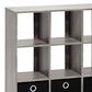 HOMLUX 9-Cube Standing Bookshelf with Bins in Grey, , large