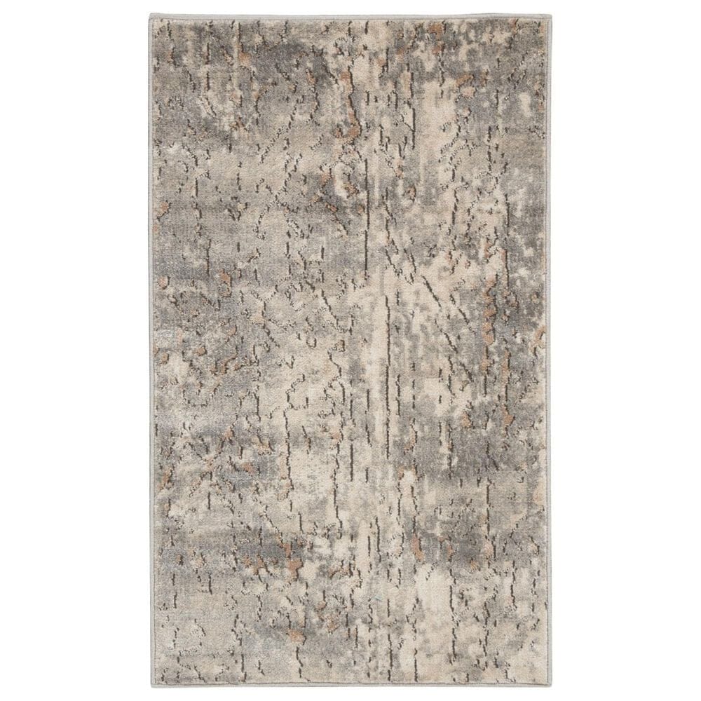 Nourison Quarry QUA03 2"2" x 3"9" Beige and Grey Area Rug, , large