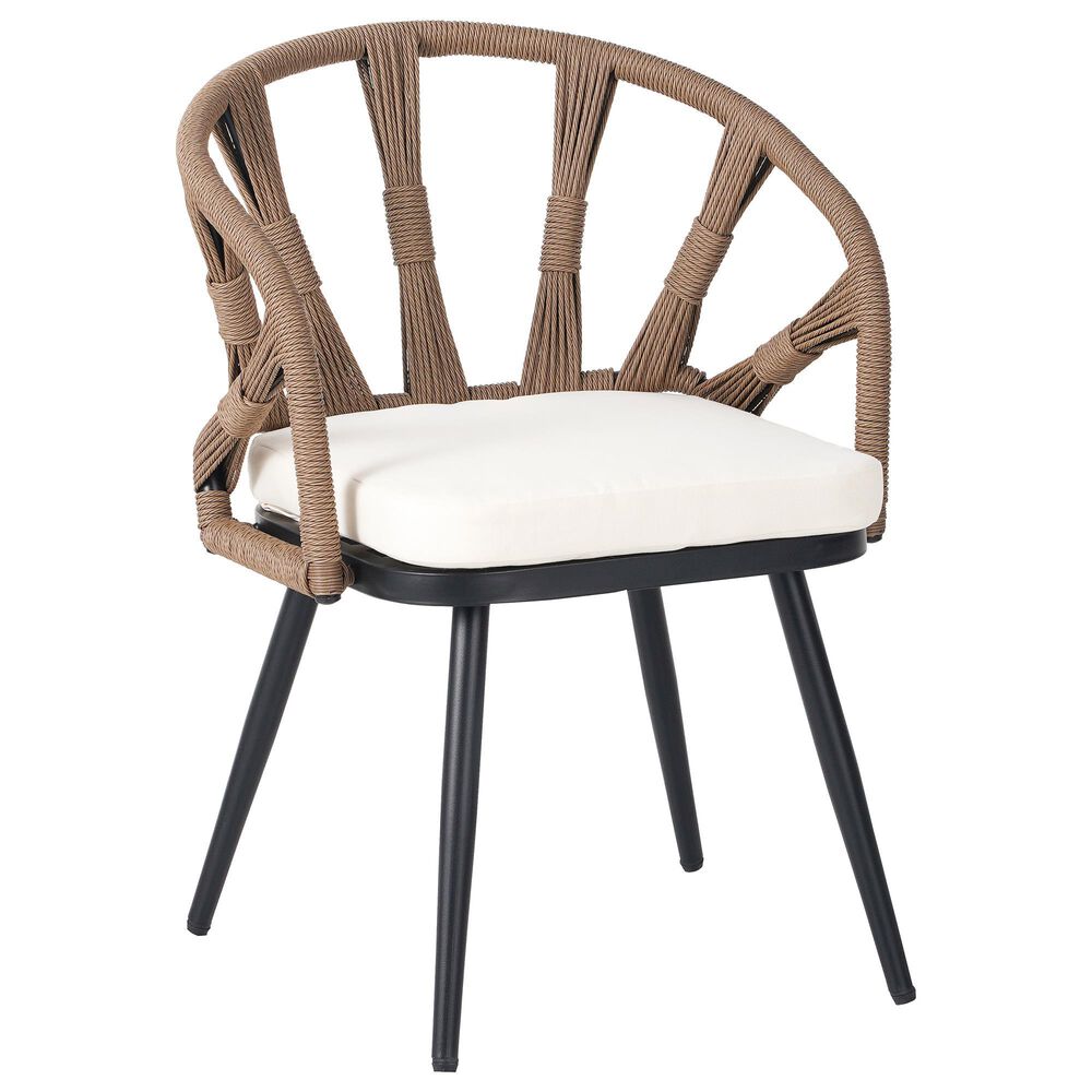 Hearth and Haven 5-Piece Outdoor Dining Set with Brown Rattan Chairs and Plastic Wood Table in Beige, , large