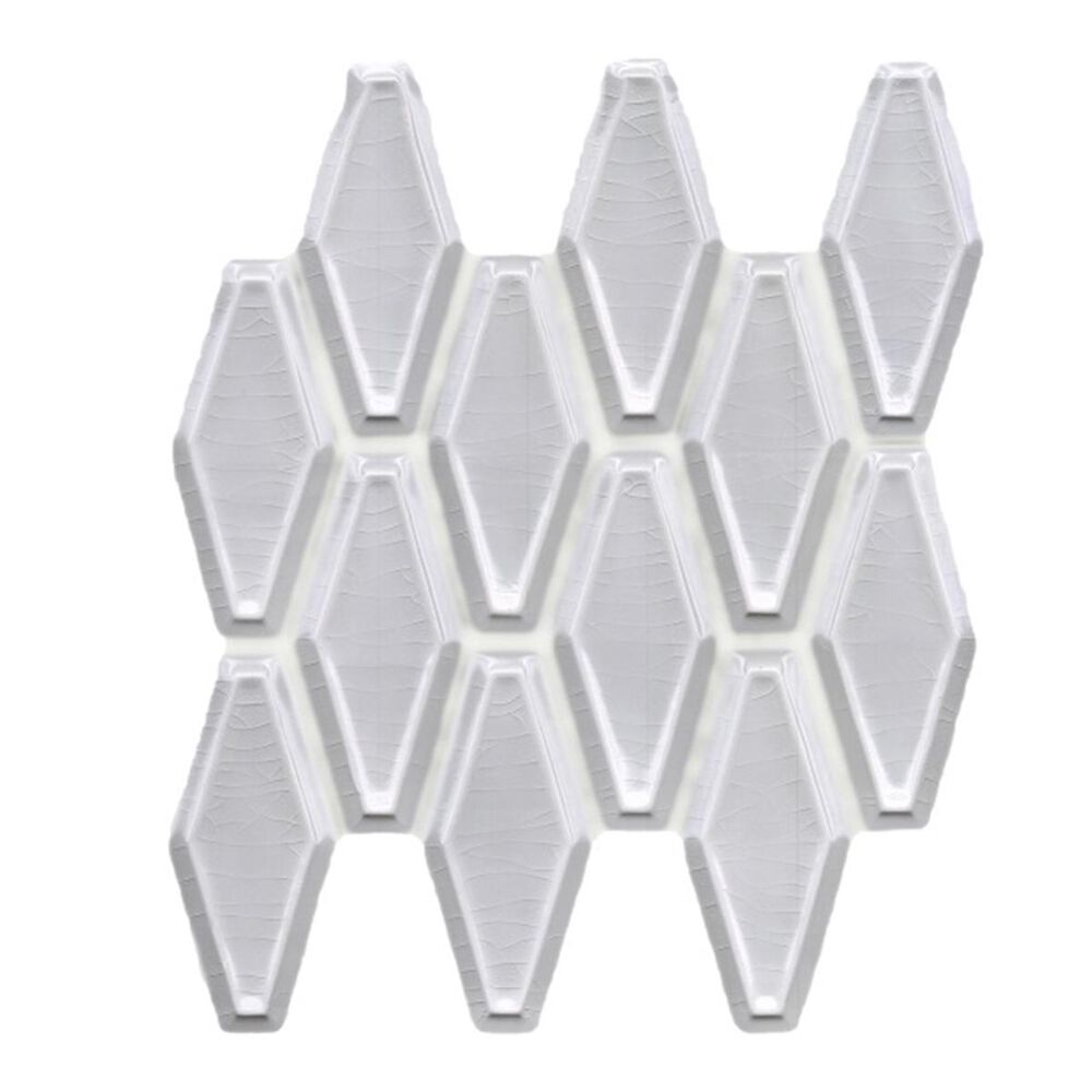 Soci Chateau White Crackle 10.24" x 11.02" Ceramic Mosaic Sheet, , large