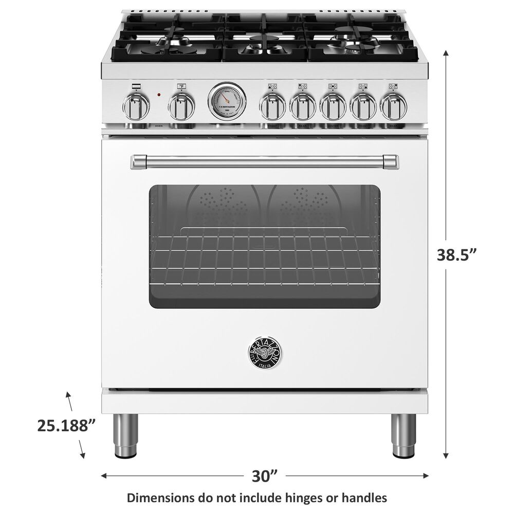 Bertazzoni Master 4.7 Cu. Ft. Freestanding Dual Fuel Range in Bianco Matt, , large