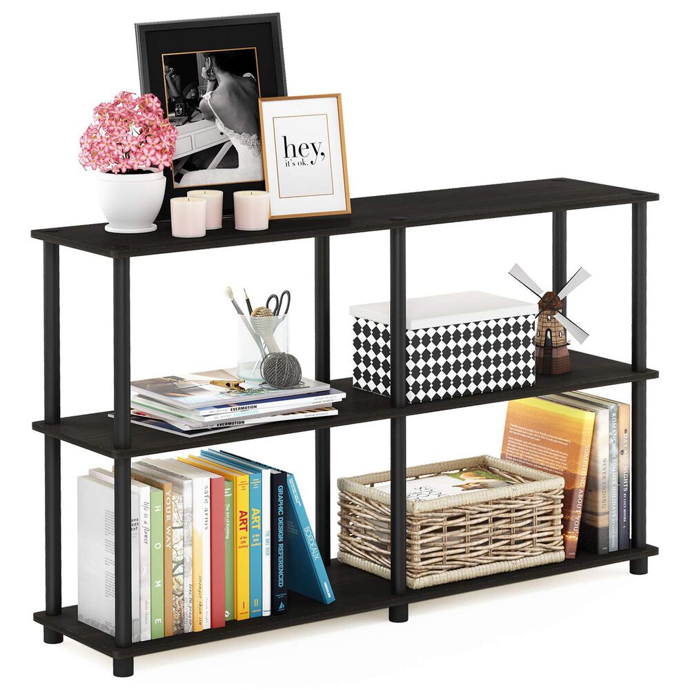 HOMLUX Turn-N-Tube 3-Tier Double Size Storage Display Rack in Espresso and Black, , large
