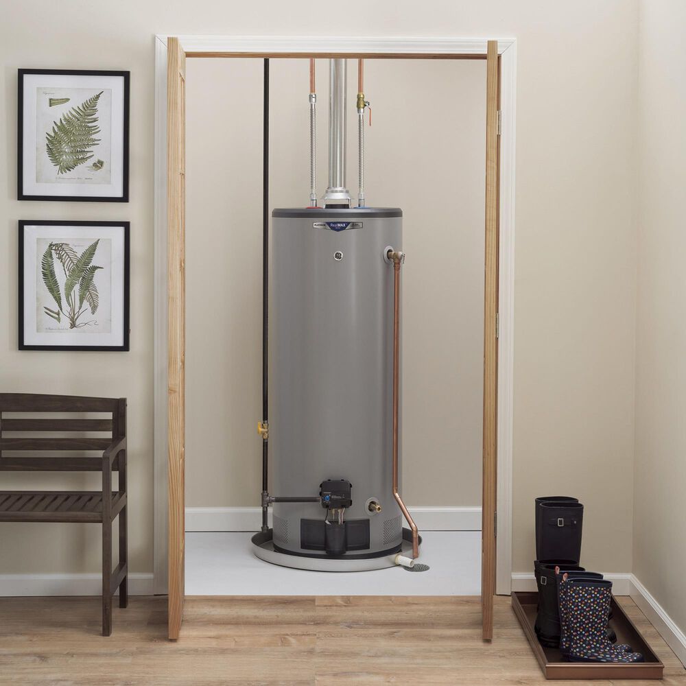 GE Appliances RealMAX Premium 50-Gallon Tall Liquid Propane Atmospheric Water Heater in Gray, , large
