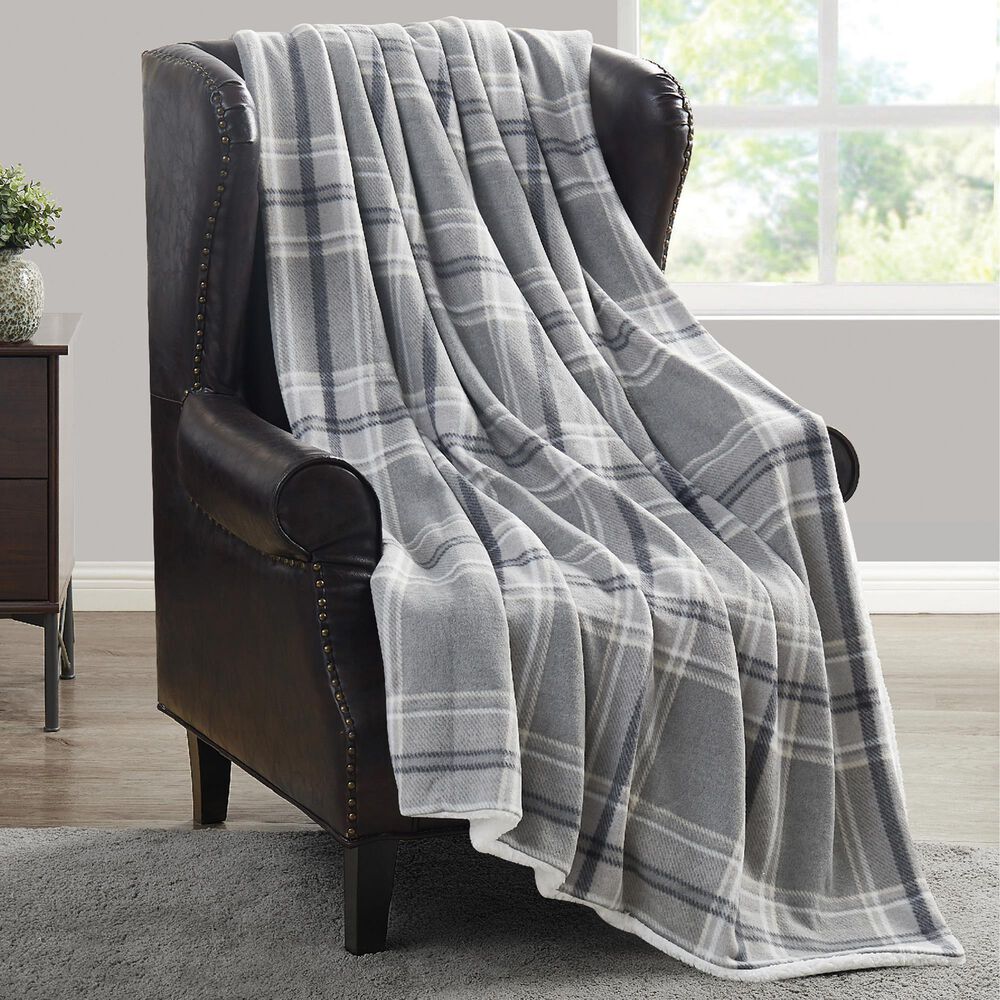 Pem America Cannon Cozy Teddy King Blanket in Grey, , large