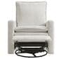 M Design Village Uptown Swivel Push Back Rocker Recliner in Boucle White, , large