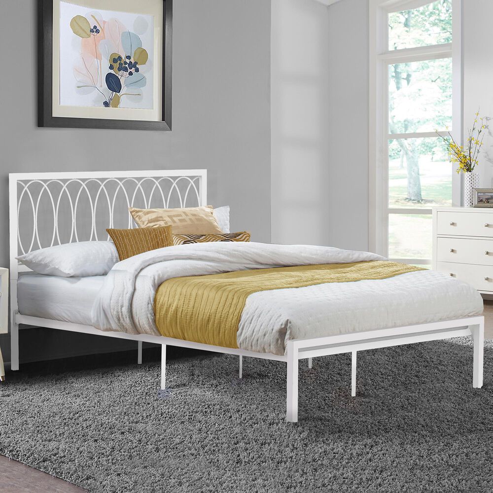 Richlands Furniture Naomi Full Platform Bed in White, , large