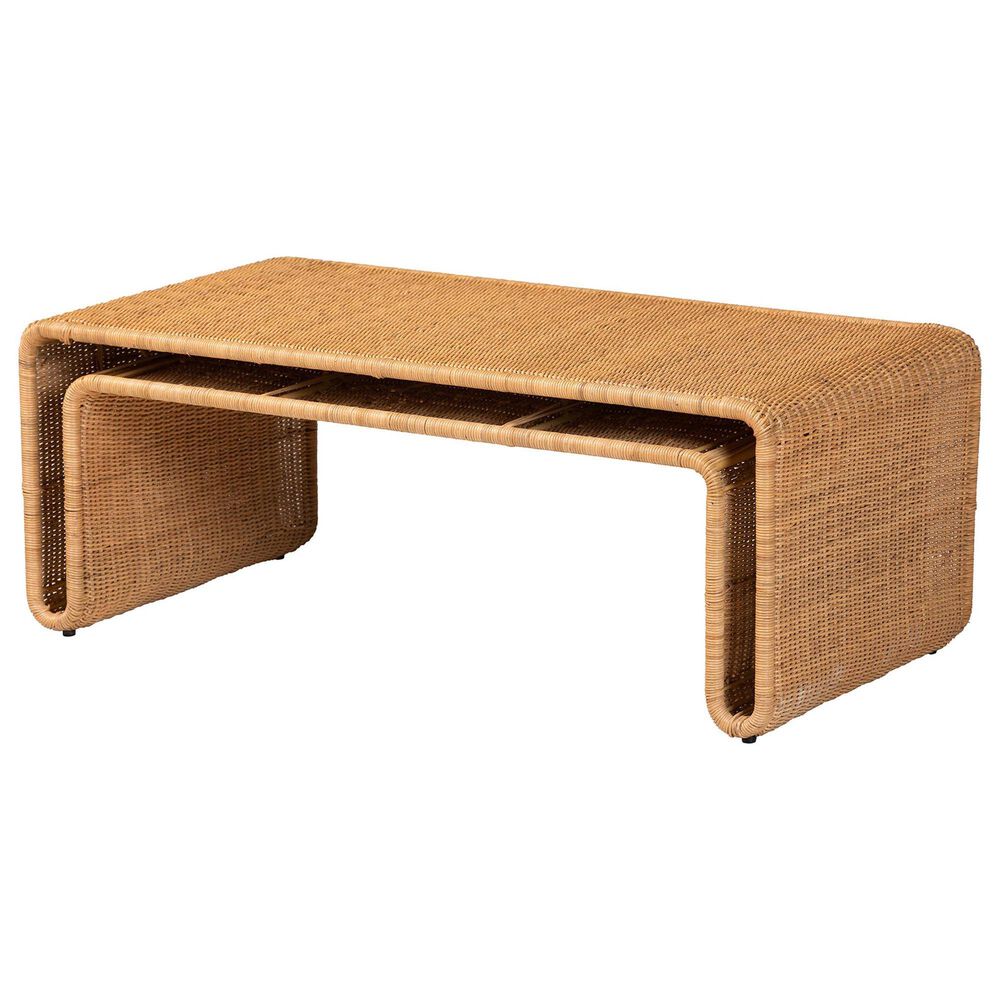 Baxton Studio Nevada Coffee Table in Light Honey, , large