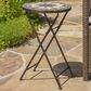Hearth and Haven Silvester Outdoor Round Folding End Table in Beige and Black, , large