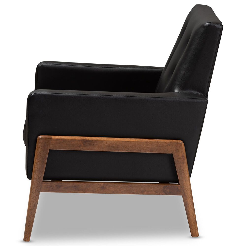 Baxton Studio Perris Lounge Chair in Black, , large