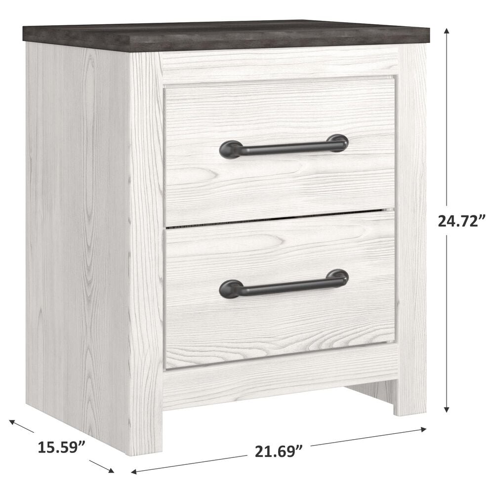 Ashley Gerridan 2 Drawers Nightstand in White and Gray, , large