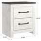 Ashley Gerridan 2 Drawers Nightstand in White and Gray, , large