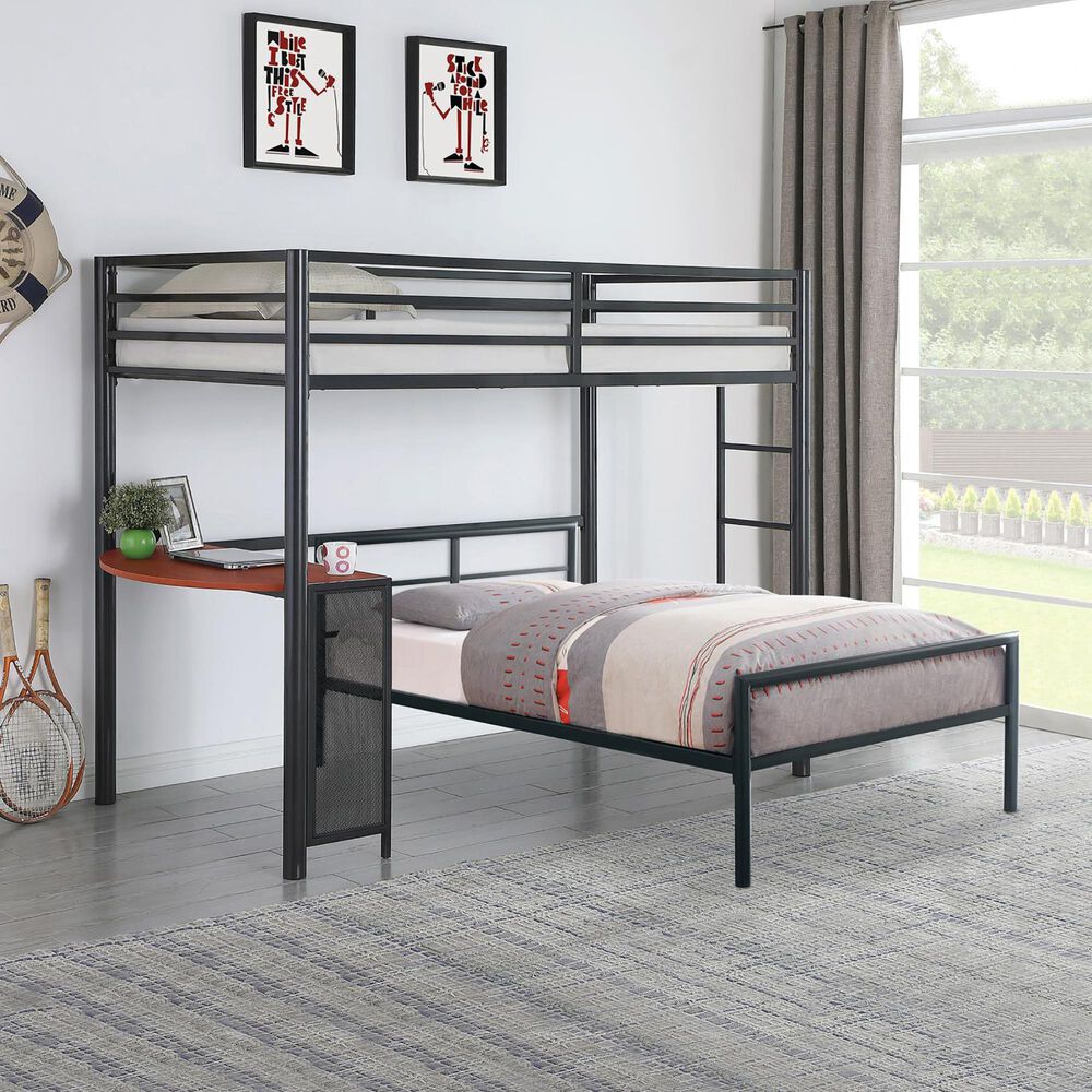 Hearth and Haven Twin Platform Bed with Headboard and Footboard in Grey, , large