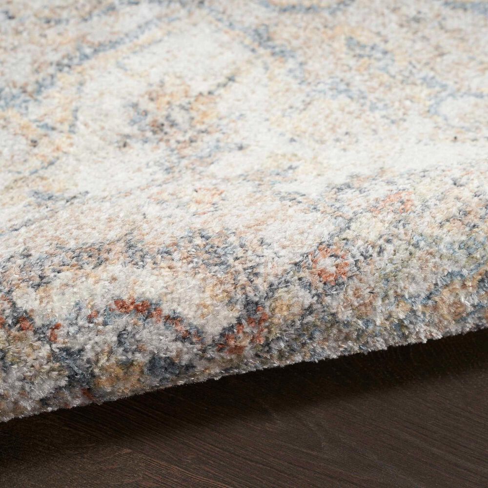 Nourison Astra Machine Washable ASW12 4&#39; x 6&#39; Grey and Multicolor Area Rug, , large