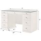 Crown Mark Avery Vanity Set with Stool in White, , large