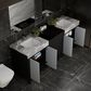 Lexora Home Zilara 80" Double Bathroom Vanity in Black and Grey with 11 cm Castle Grey Marble Top and Rectangular Sinks, , large