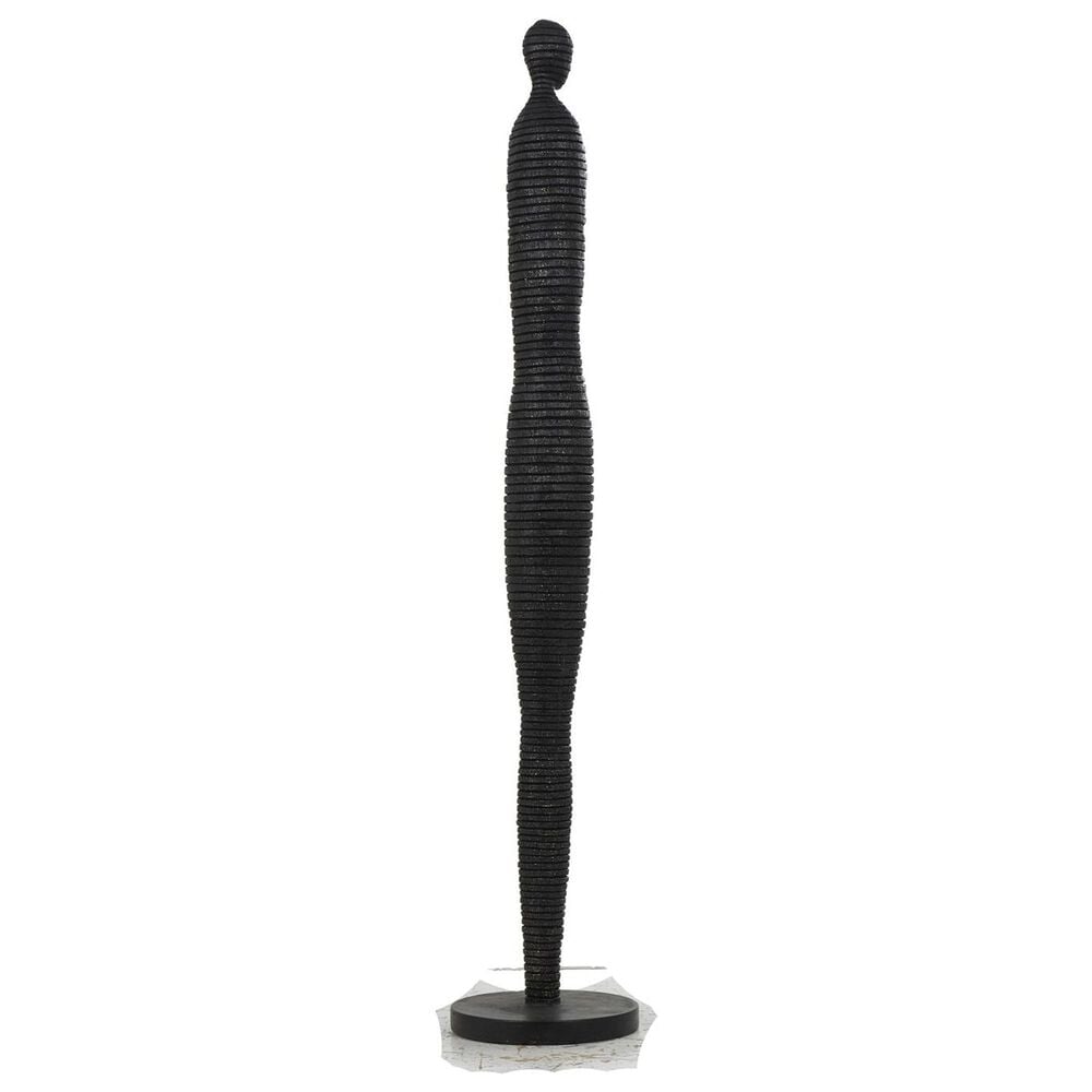 Maple and Jade 53&quot; Tall Slim Figure People Decorative Sculpture in Textured Black, , large