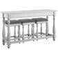Golden Wave Furniture New Haven Sofa Table with Three Stools in Oyster Shell, , large