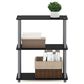 HOMLUX 3-Tier Compact Open Storage Bookshelf in Black and Grey, , large