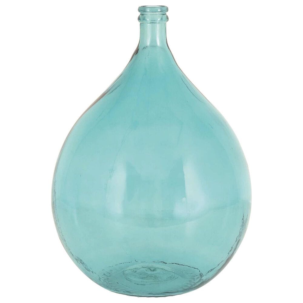 Maple and Jade Bulb Shape Decorative Vase in Tinted Teal, , large