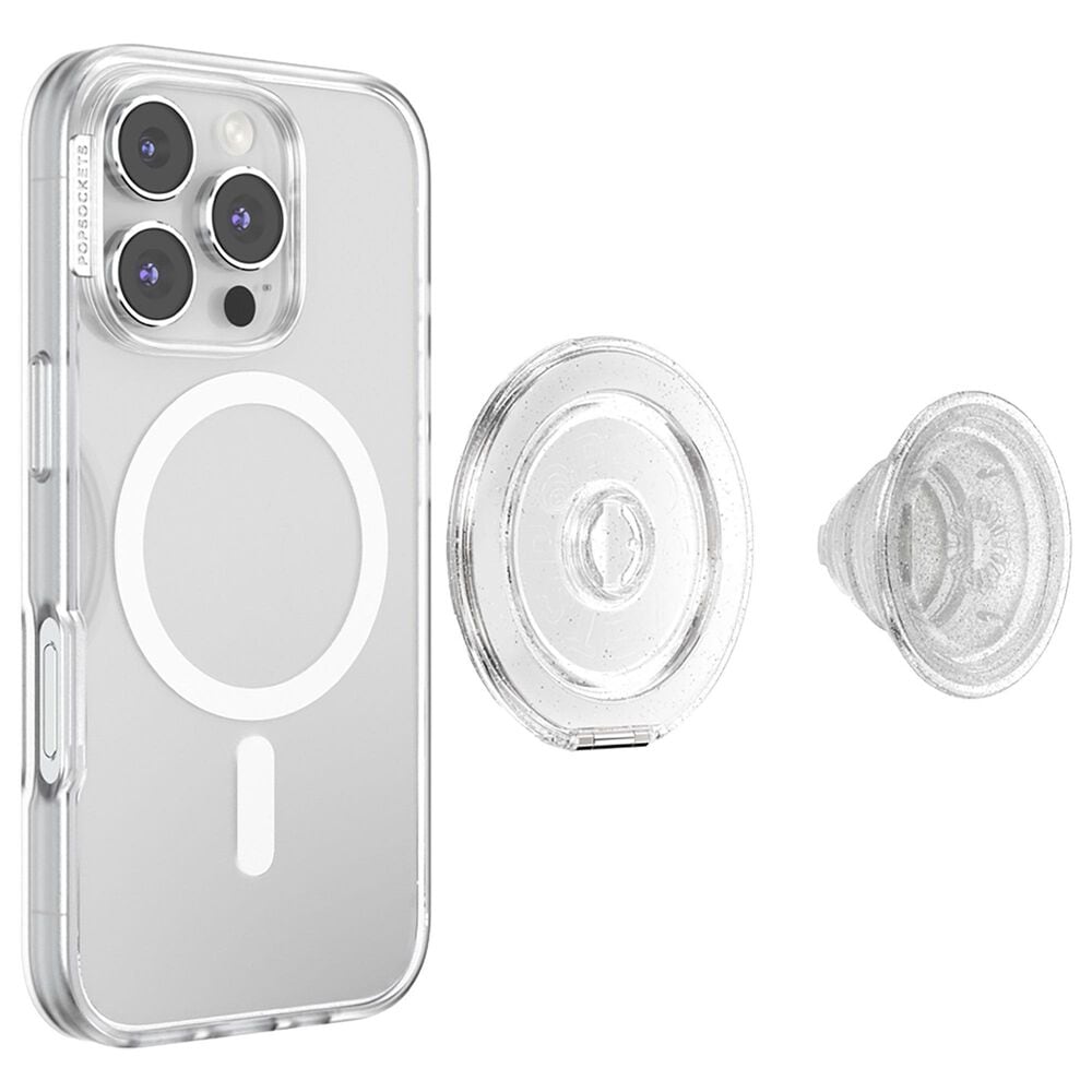 PopSockets MagSafe Circle Kick-Out PopGrip in Clear Glitter, , large