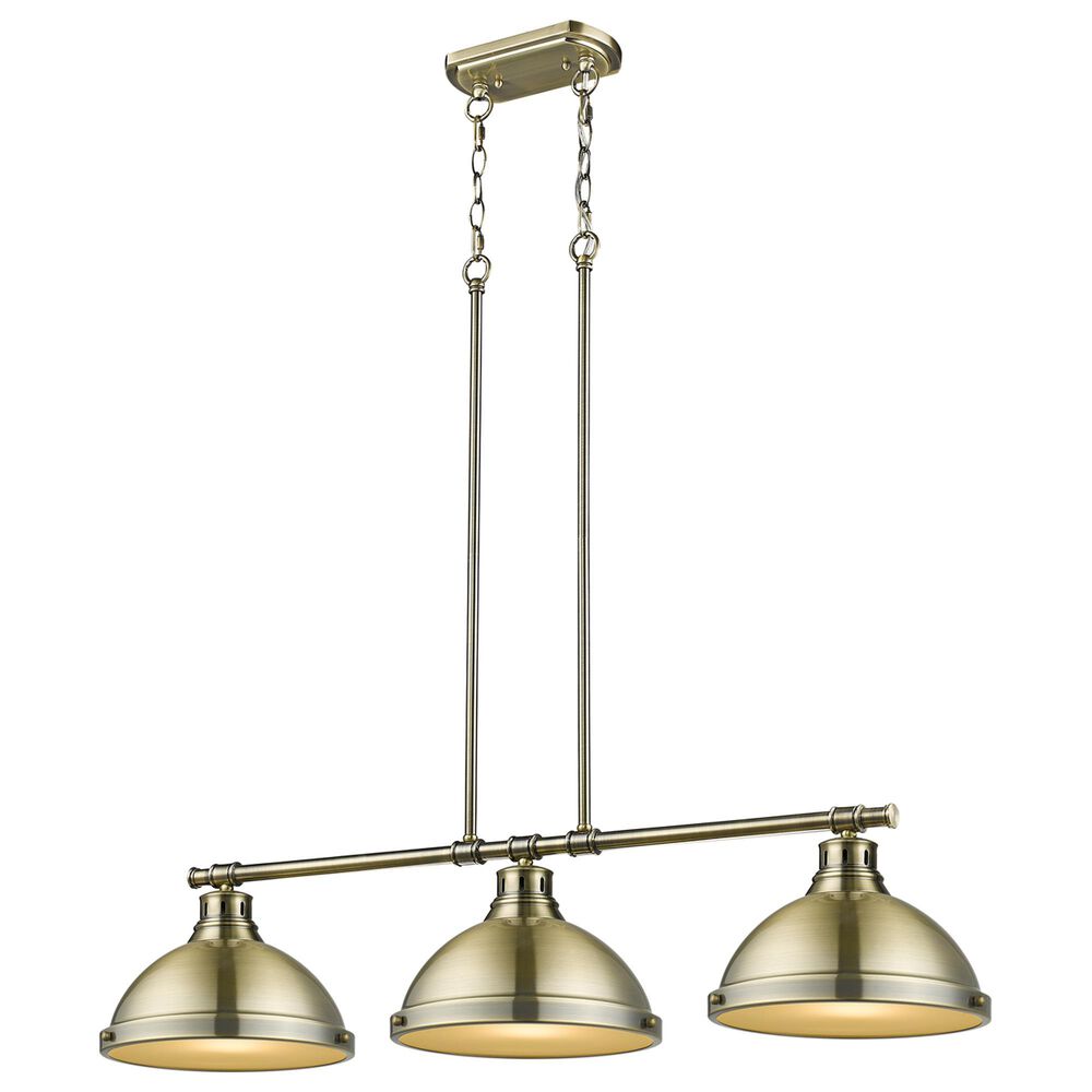 Golden Lighting Duncan 3-Light Pendant in Aged Brass, , large