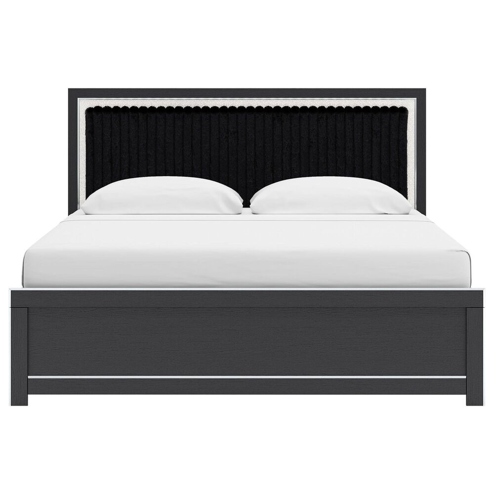 Ashley Zuraleus 4-Piece King Panel Bedroom Set in Matte Black, , large