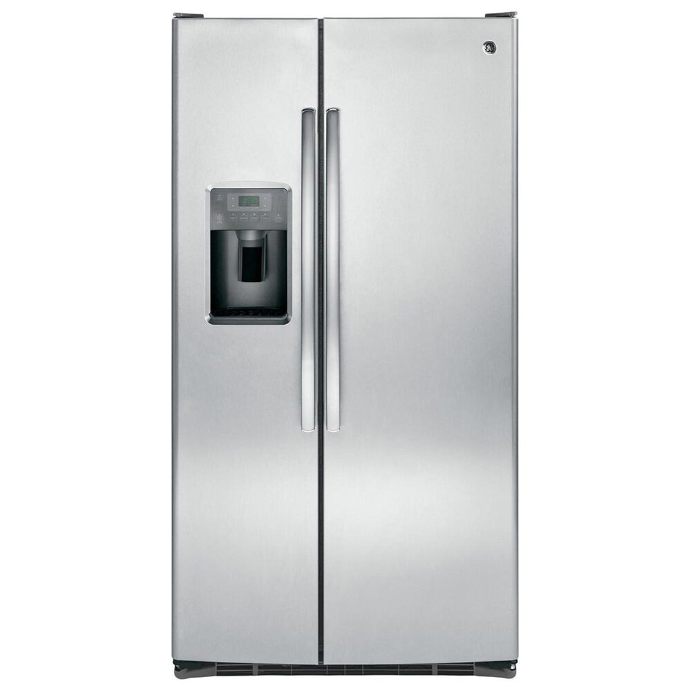 GE Appliances 25.4 Cu. Ft. Side by Side Refrigerator with Display in Stainless Steel, , large