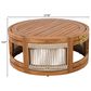 Hearth and Haven Outdoor Round Acacia Wood Coffee Table with Handwoven Rope Accents in Natural, , large
