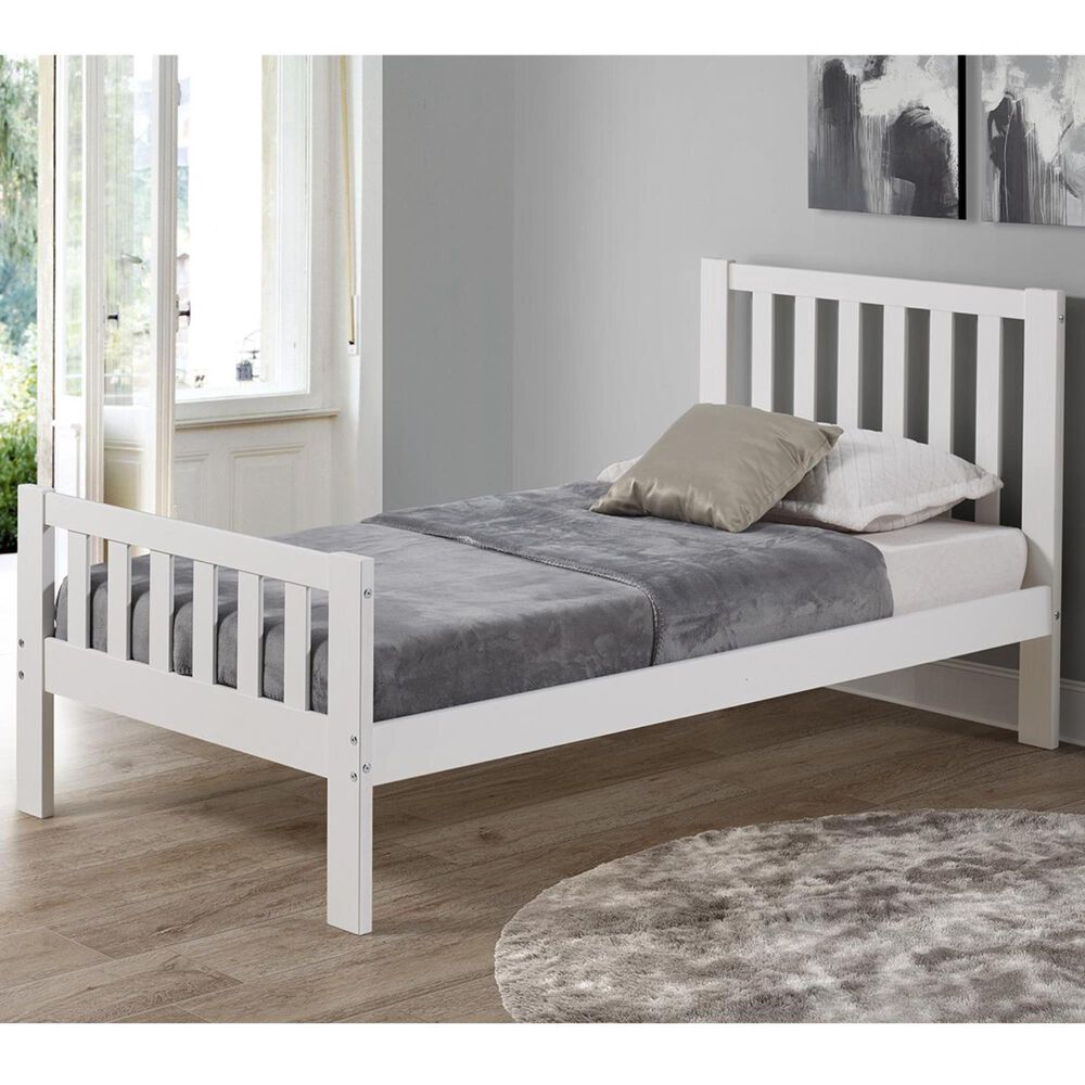 Bolton Furniture Aurora Twin Bed in White, , large