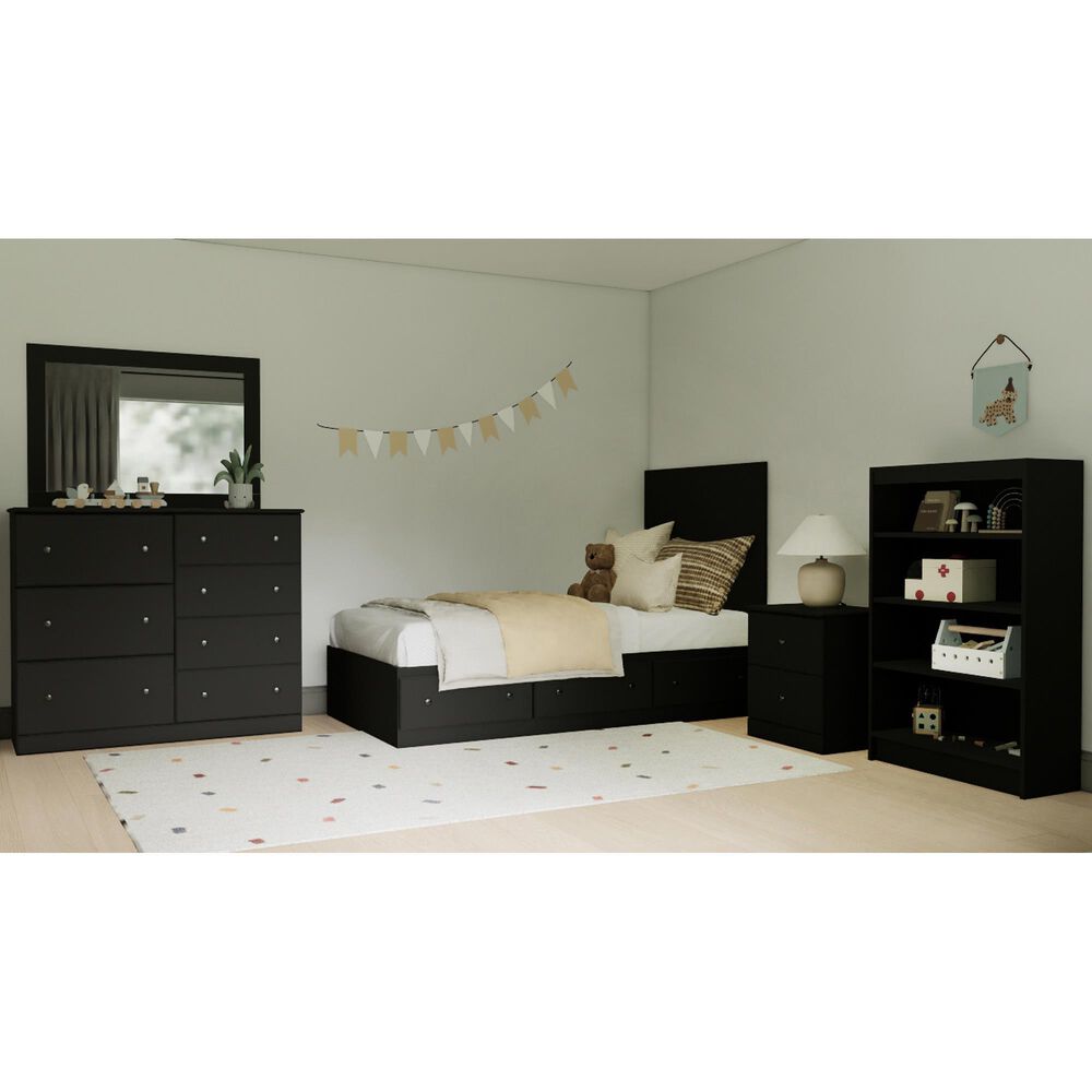 Lemoore Essentials 2 Drawer Nightstand in Black, , large