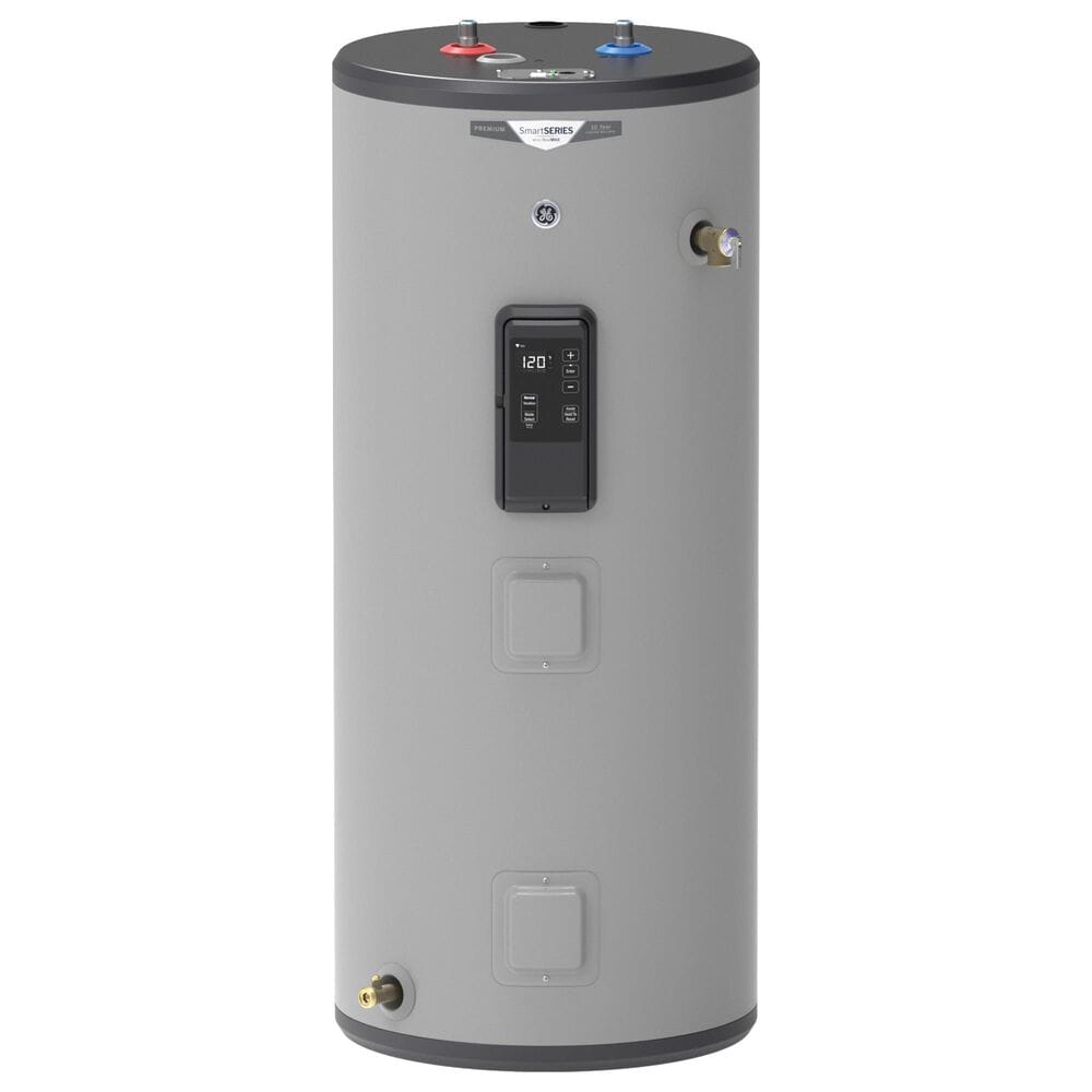 GE Appliances 40-Gallon Smart Short Electric Water Heater in Gray, , large