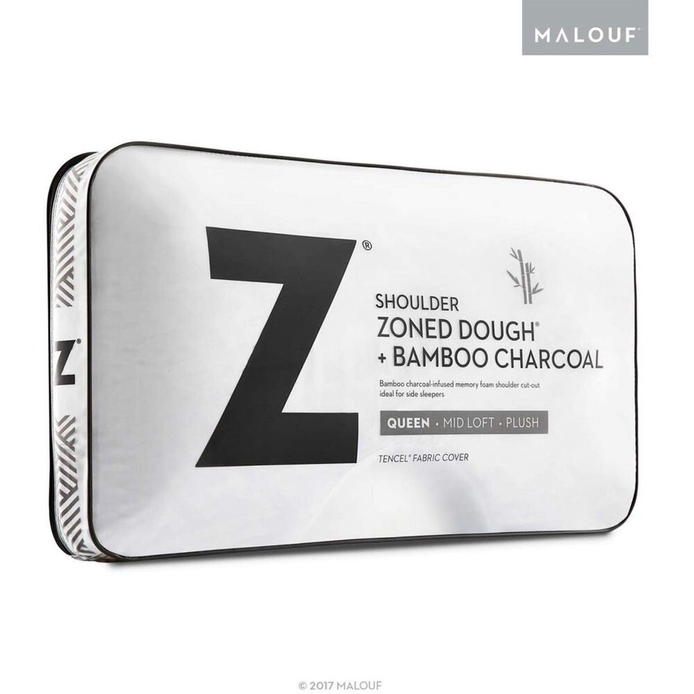 Malouf Queen Shoulder Bamboo Pillow in Charcoal, , large