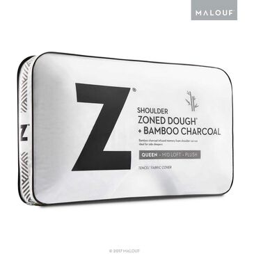Malouf Queen Shoulder Bamboo Pillow in Charcoal, , large