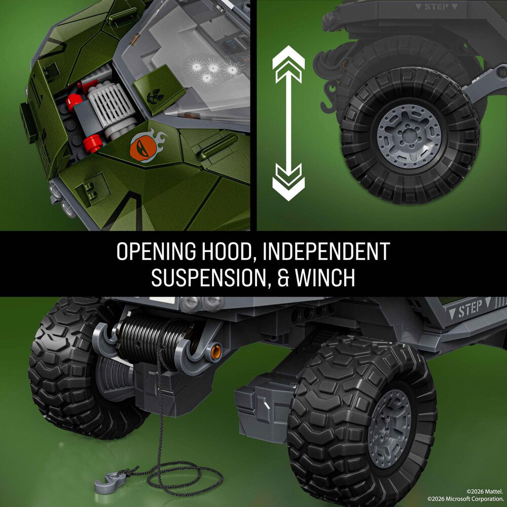 Hot Wheels Brick Shop Halo Warthog Building Toy Kit, , large