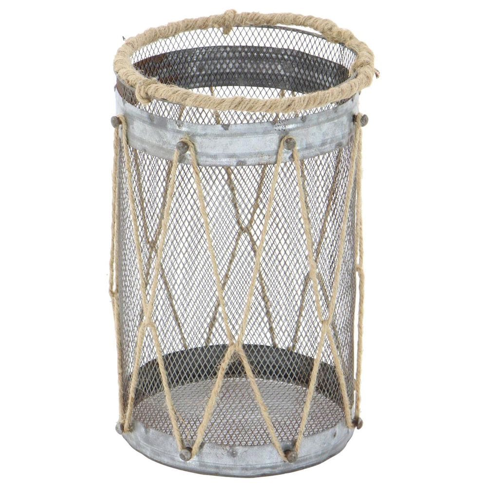 Maple and Jade Decorative Indoor/Outdoor Candle Lantern in Galvanized Silver and Brown &#40;Set of 3&#41;, , large