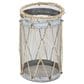 Maple and Jade Decorative Indoor/Outdoor Candle Lantern in Galvanized Silver and Brown (Set of 3), , large