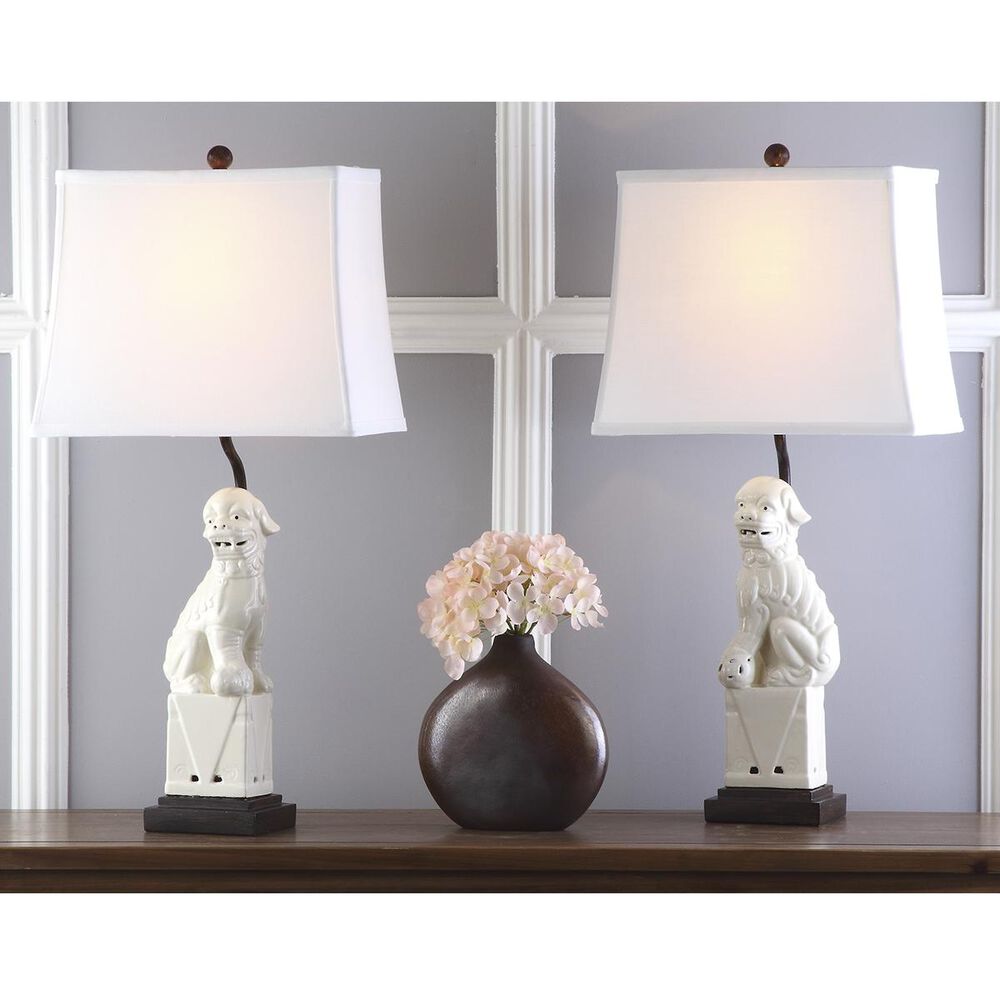 Safavieh Foo 28.5" Dog Table Lamp in Cream (Set of 2), , large