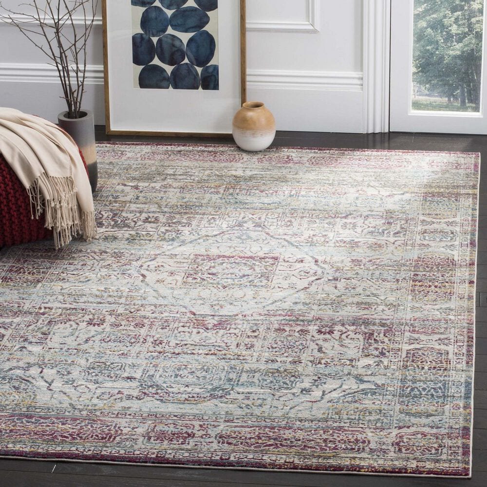 Safavieh Aria ARA179R 4&#39; x 6&#39; Red and Creme Area Rug, , large