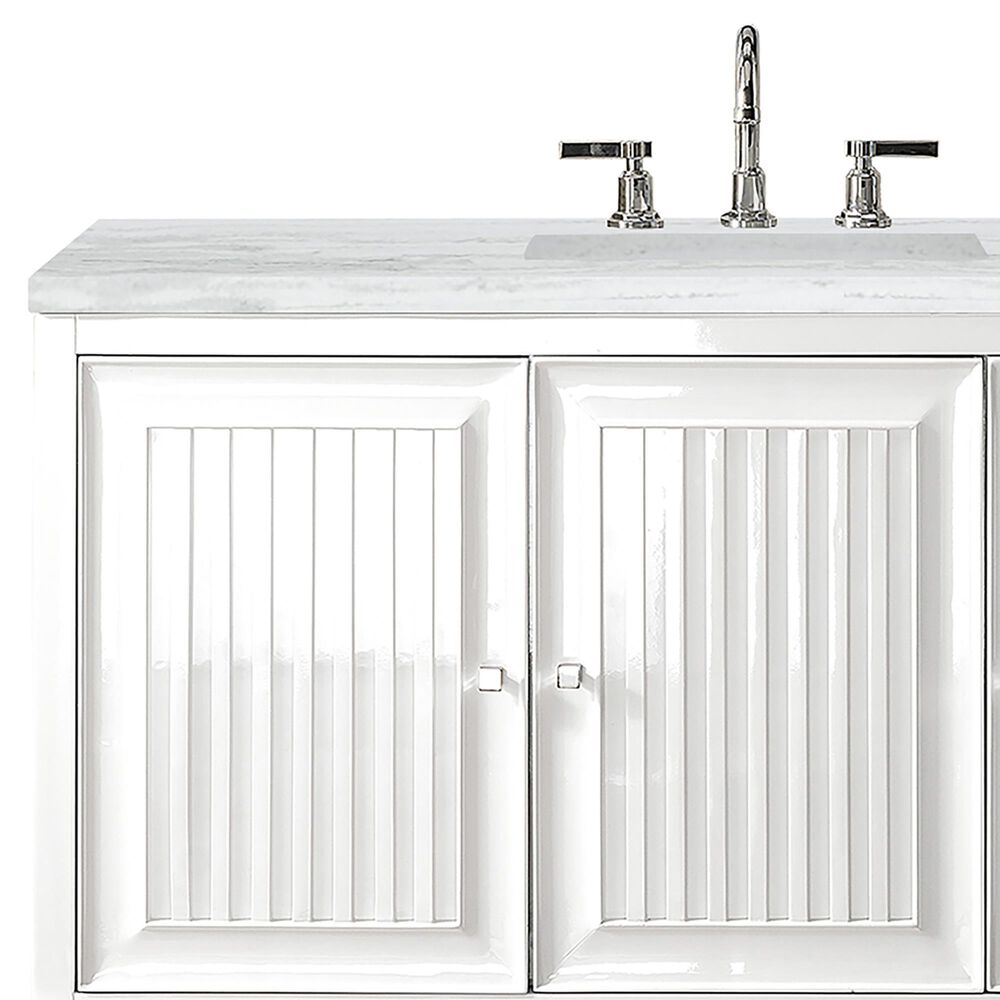 James Martin Vanities Athens 48&quot; Single Bathroom Vanity in Glossy White with 3 cm Arctic Fall Solid Surface Top and Rectangular Sink, , large