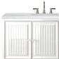 James Martin Vanities Athens 48" Single Bathroom Vanity in Glossy White with 3 cm Arctic Fall Solid Surface Top and Rectangular Sink, , large