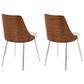 Lumisource Anabelle Side Chair with Cream Cushion in Chrome and Walnut (Set of 2), , large
