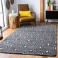 Safavieh Micro-Loop MLP166H 4" x 6" Charcoal and Ivory Area Rug, , large
