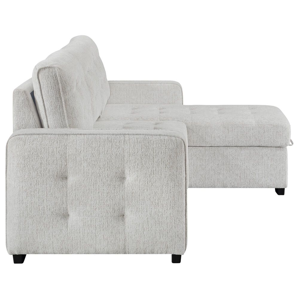 Modern Market Reversible Sofa Sleeper with Chaise in Chalk, , large