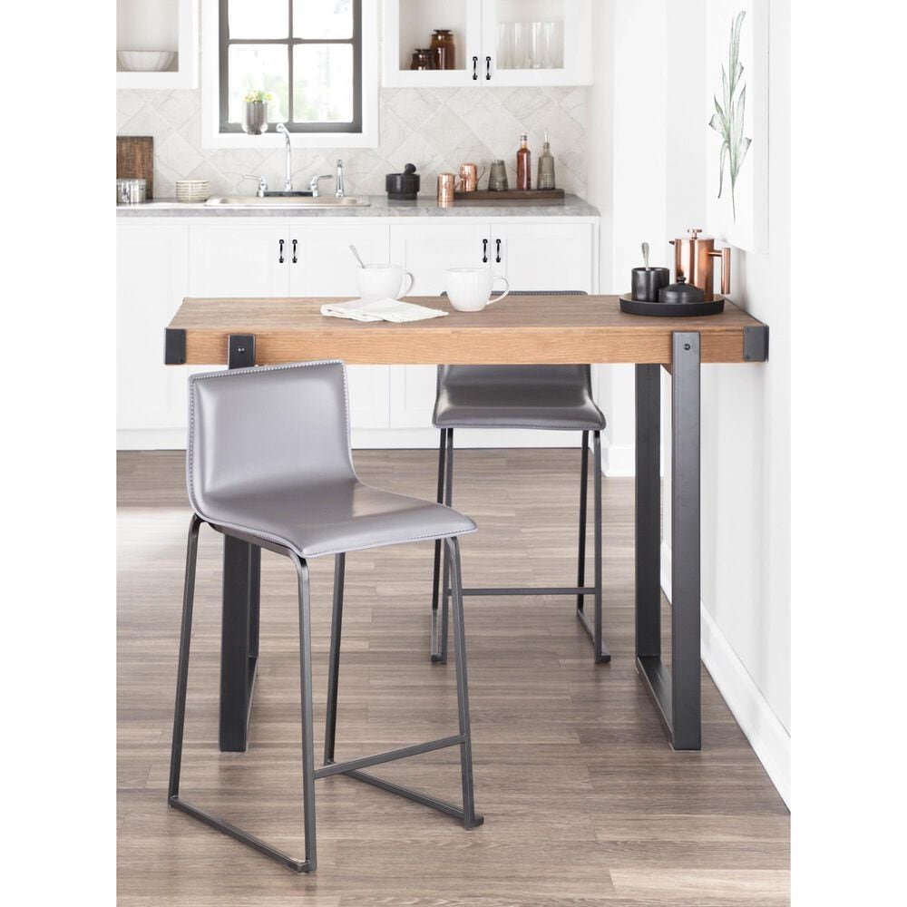 Lumisource Mara Counter Stool with Grey Cushion in Black &#40;Set of 2&#41;, , large