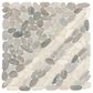 Dal-Tile Pebble Oasis Coal 12" x 12" Striped Natural Stone Mosaic Sheet, , large
