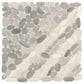 Dal-Tile Pebble Oasis Coal 12" x 12" Striped Natural Stone Mosaic Sheet, , large