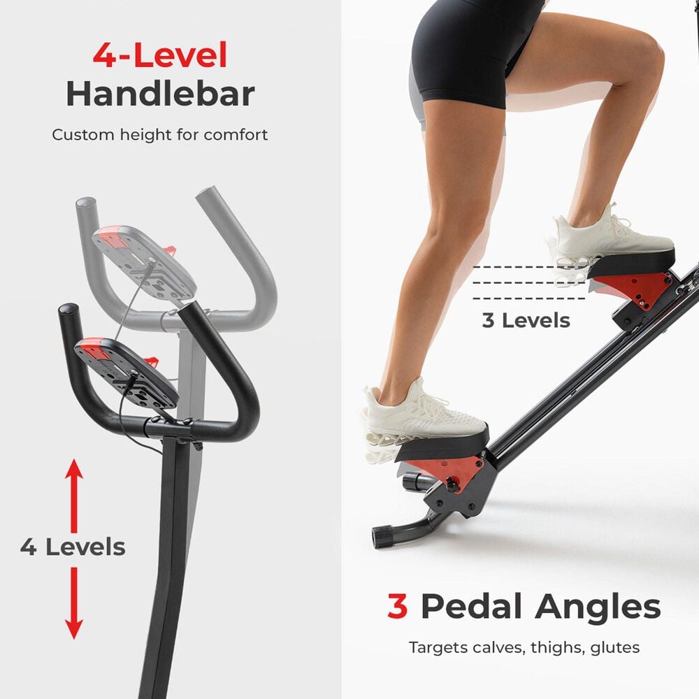 Sunny Health &amp; Fitness Smart Foldable Stair Climber with Resistance Bands in Grey and Black, , large