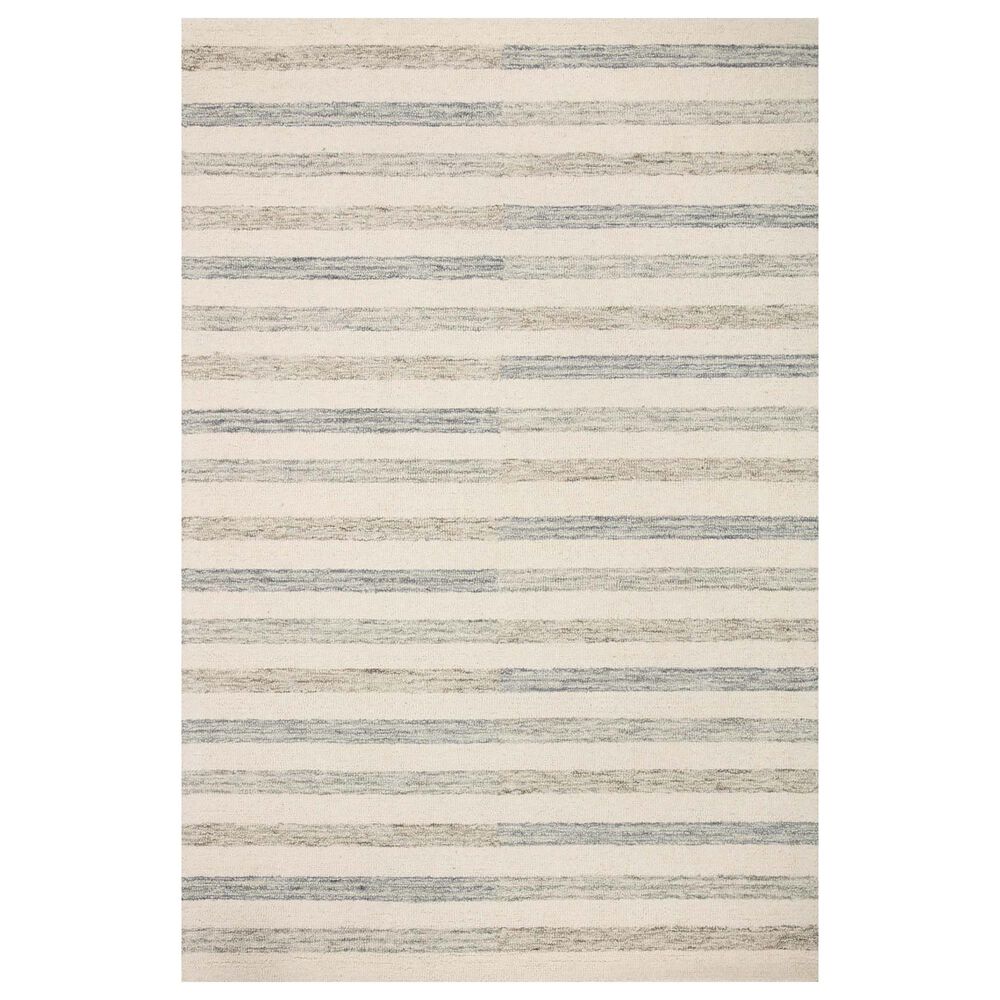 Chris Loves Julia x Loloi Chris 11"6" x 15" Ivory and Slate Area Rug, , large