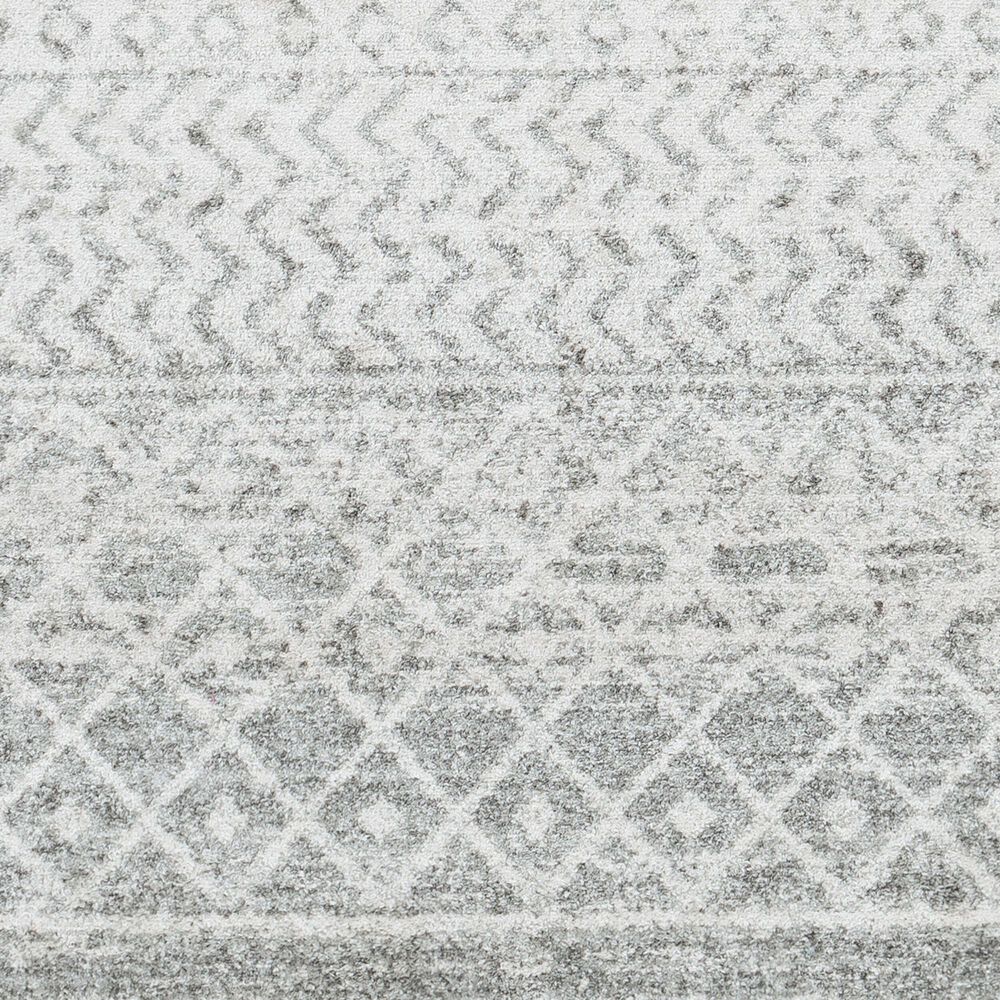 Surya Elaziz 3&#39;11&quot; Round Light Gray and White Area Rug, , large