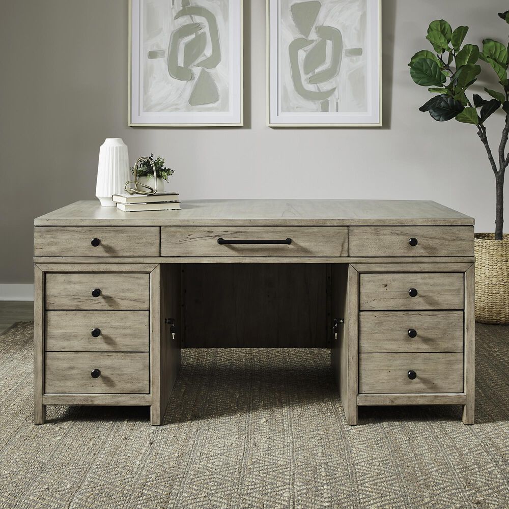 Belle Furnishings Proximity Place Executive Desk in Tan, , large
